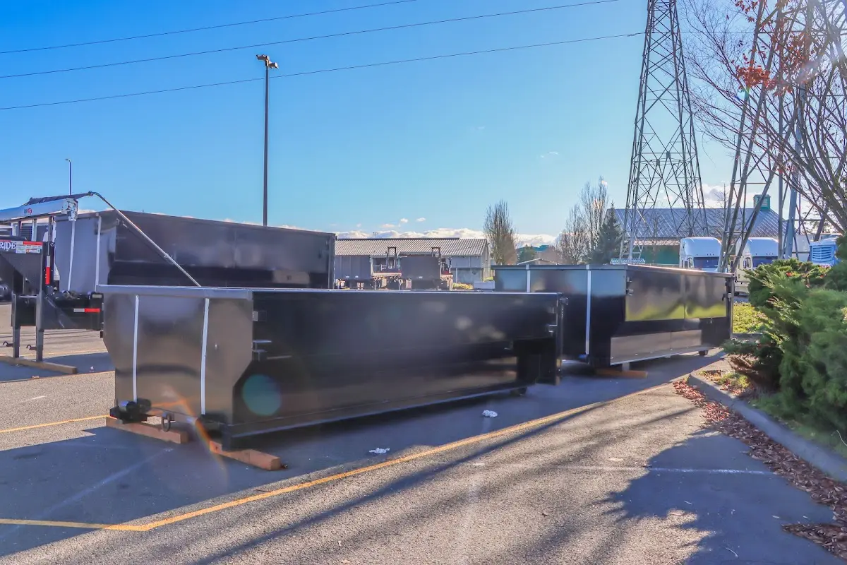 Roll-off dumpster ready for waste disposal at job site for Yard Waste Dumpster Rental in Princeton